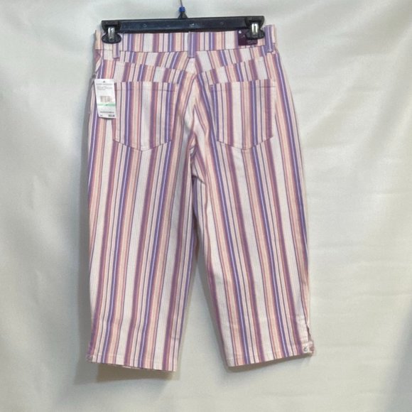 Gloria Vandebilt Amanda Capri Ribbon Pink Screen Strip Size 8P - Picture 1 of 2